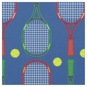 Tennis Rackets & Balls Pattern Stof (Close Up)