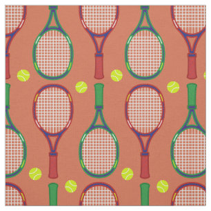 Tennis Rackets & Balls Pattern Stof