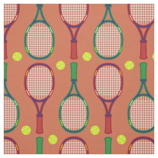 Tennis Rackets & Balls Pattern Stof (Swatch)