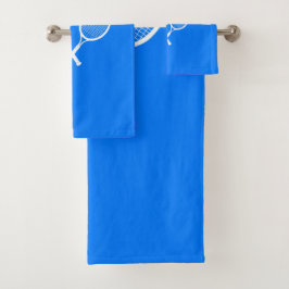 Tennis Rackets Blue Backgroud Bad Handdoek