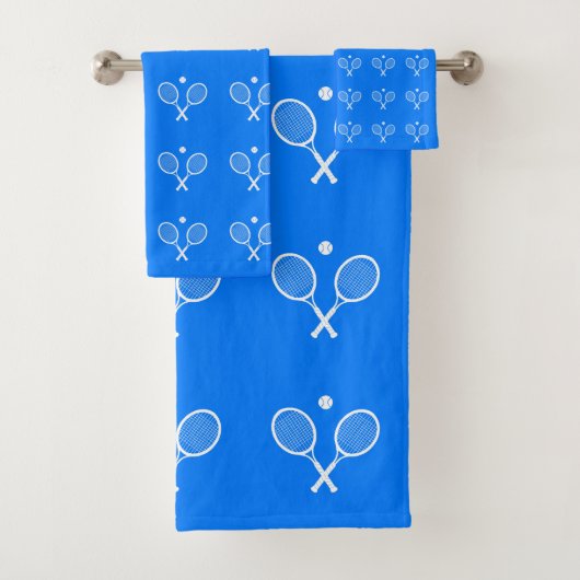 Tennis Rackets Blue Background Bad Handdoek (Insitu)