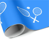 Tennis Rackets Blue Background Cadeaupapier (Rol Hoek)