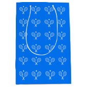 Tennis Rackets Blue Background Medium Cadeauzakje (Voorkant)