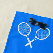 Tennis Rackets Blue Background Strandlaken (In situ)