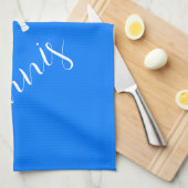 Tennis Rackets en Ball Blue Theedoek (Quarter Fold)