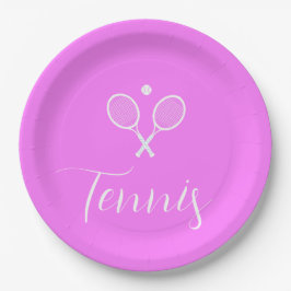 Tennis Rackets en Ball Deep Pink Papieren Bordje