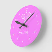 Tennis Rackets en Ball Deep Pink Ronde Klok (Hoek)