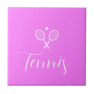 Tennis Rackets en Ball Deep Pink Tegeltje