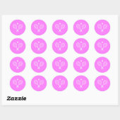 Tennis Rackets en Ball Party roze Ronde Sticker (Vel)