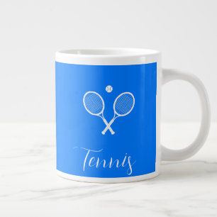 Tennis Rackets en Ball Ultramarine Blue Extra Grote Beker