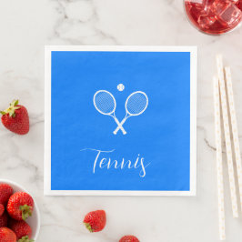 Tennis Rackets en Ball Ultramarine Blue Servet