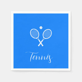 Tennis Rackets en Ball Ultramarine Blue Servet