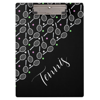 Tennis Rackets en Balls Black Klembord