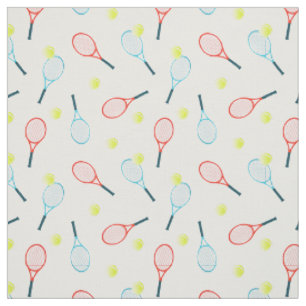 Tennis Rackets en Balls Pattern Stof