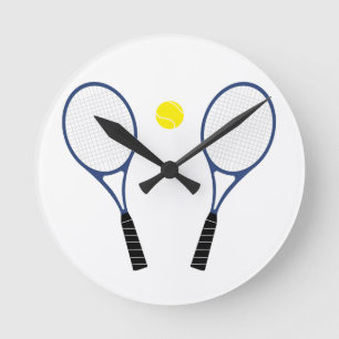 Tennis Rackets en kogelmuur-klok Ronde Klok