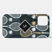 Tennis Rackets Gepersonaliseerde Monogrammen Naam  Case-Mate iPhone Case (Achterkant (horizontaal))