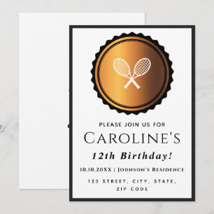 Tennis Rackets Gold & Black Elegant Sport Stijlvol Kaart