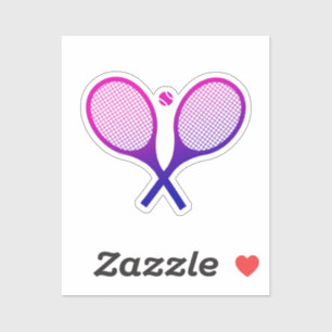Tennis Rackets Magenta to Paarse Ombre Sticker