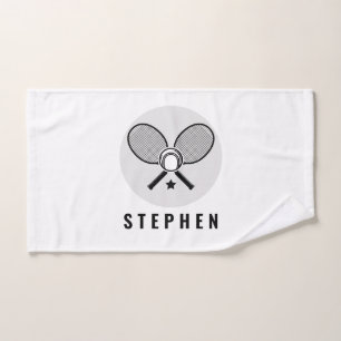 Tennis Rackets & Name Sports Hand Towel Handdoek