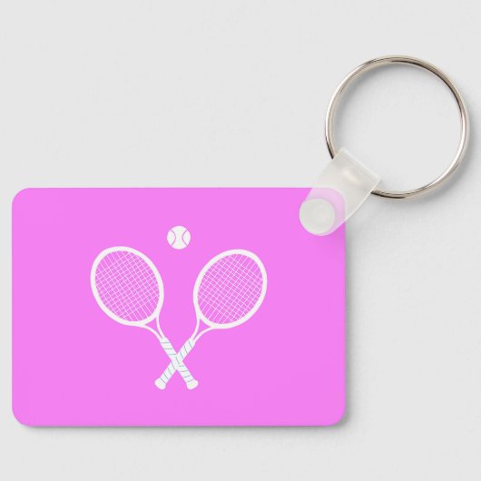 Tennis Rackets Party Deep Roze Sleutelhanger (Voorkant)