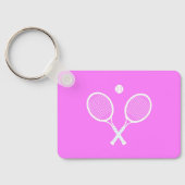 Tennis Rackets Party Deep Roze Sleutelhanger (Achterkant)