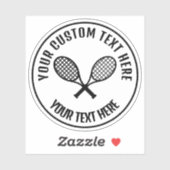 Tennis Rackets Pictogram Custom Vinyl Sticker (Vel)