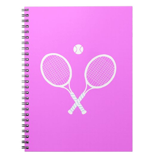 Tennis Rackets Roze Notitieboek (Voorkant)