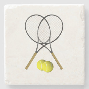 Tennis Rackets Sportontwerp Stenen Onderzetter