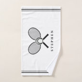 Tennis-racks en naam zwarte en witte poorten handdoek (Handdoek)
