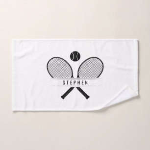 Tennis-racks en naampoorten handdoek