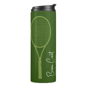 Tennis Racquet - Gepersonaliseerd groen Thermosbeker