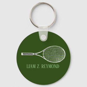 Tennis Racquet Green Sleutelhanger