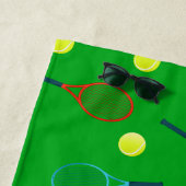 Tennis Racquets en Balls Pattern Strandlaken (In situ)