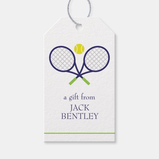 Tennis Racquets Personalized Gift Labels Cadeaulabel (Voorkant)