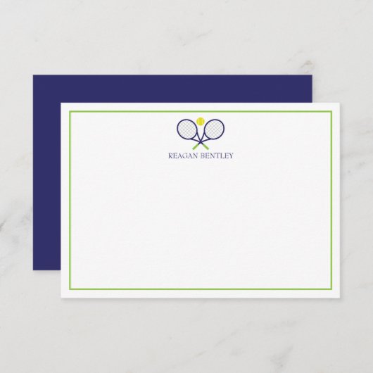 Tennis Racquets Personalized Note Cards Bedankkaart (Voorkant / Achterkant)