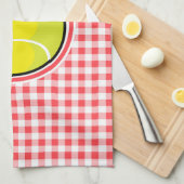 Tennis; rood en wit Gingham Theedoek (Quarter Fold)