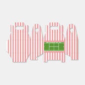 Tennis Roze-gestreepte Favor Box Bedankdoosjes (Uitgevouwen)