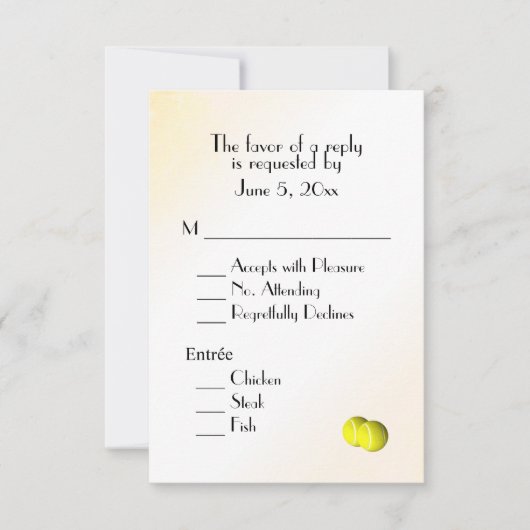 Tennis RSVP avec choix de menu (Devant)