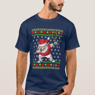 Tennis Santa Claus Ugly KerstSweater Pattern T-shirt