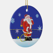 Tennis Santa, pretkerst Keramisch Ornament (Rechts)