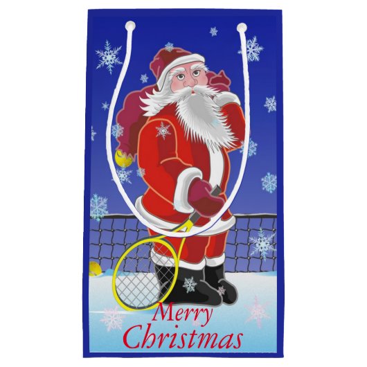 Tennis Santa, prettige kerst, Klein Cadeauzakje (Voorkant)