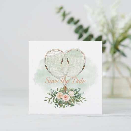 Tennis Save the date Invitation for Wedding (Debout devant)
