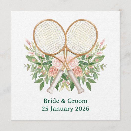 Tennis Save the date Invitation for Wedding (Devant)