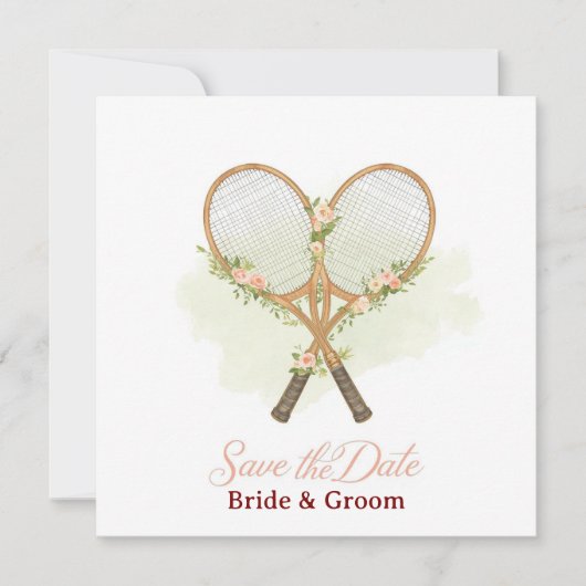 Tennis Save the date Invitation  for Wedding  (Devant)