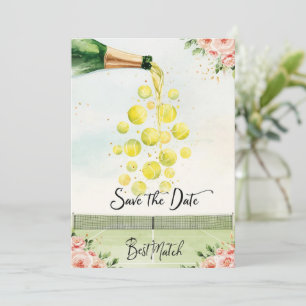 Tennis Save the date Tennis Speler trouwen Kaart