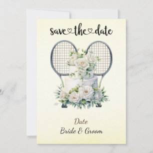 Tennis Save the date Uitnodiging voor het huwelijk