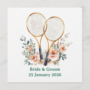 Tennis Save the date uitnodiging voor Huwelijk