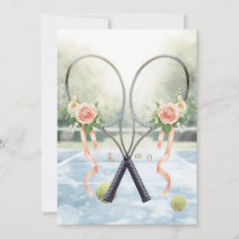 Tennis Save the date voor Tennis Speler trouwen