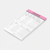 Tennis Score Sheets -Notes de post-it du Pad de no (Incliné)