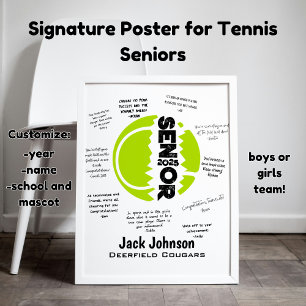 Tennis Senior Night Poster voor handtekeningen